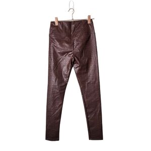7‎ FOR ALL MANKIND faux Croc Liquid leggings Mob Wife Aesthetic Brown S